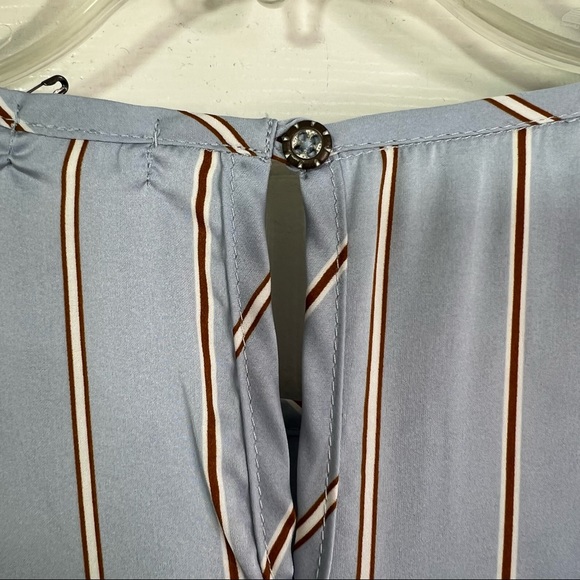 Hello Nite! Revolve Satin Pinstripe Short Sleeve Pajama Top Size S - Picture 6 of 7